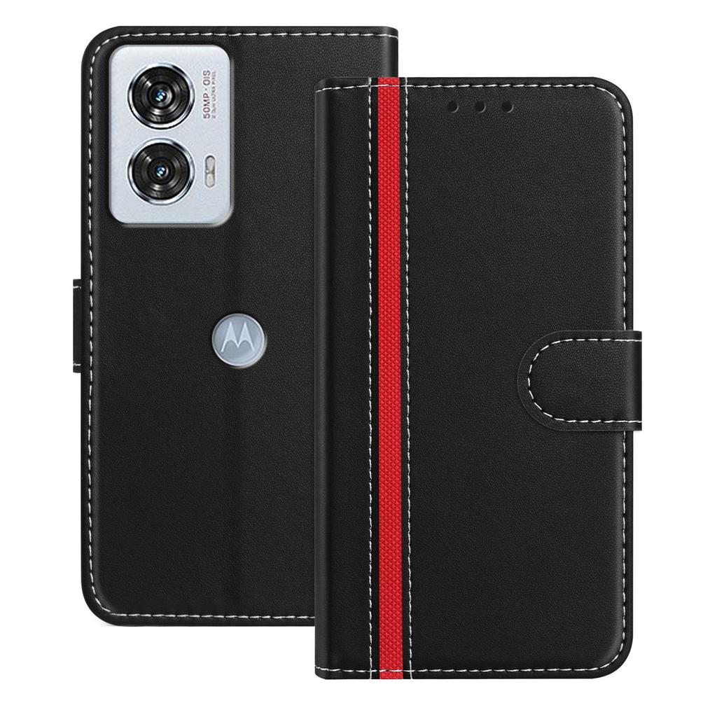 For Motorola Edge 50 Fusion 5G Phone Cases Wallet Stand Color Splicing Leather Cover with Magnetic Clasp