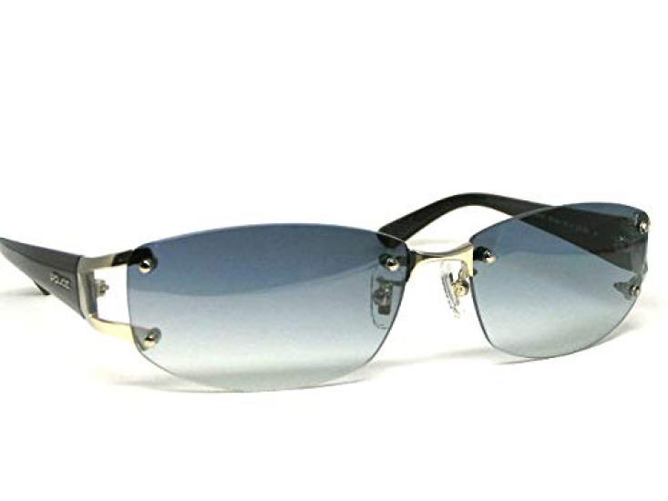 Police Солнцезащитные очки POLICE SPLC60J 579L 59 с футляром Защита от УФ-лучей Безободковая Двухточечная Японская Модель Модель 2021 Овальная Титановая Комбинированная Оправа Блестящая Градиентная []