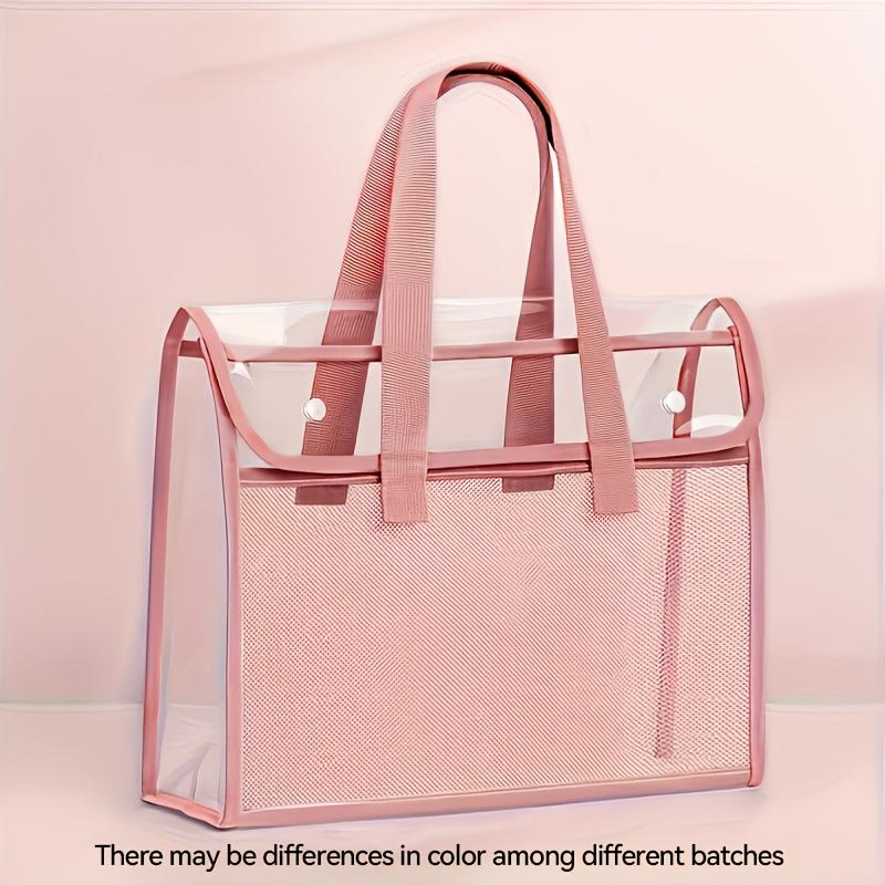Large transparent PVC file folder, Expandable portable document organizer for school & office