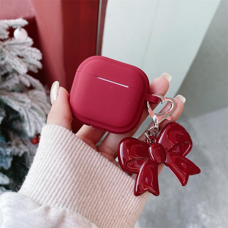 Однотонный бант в корейском стиле подходит для защитного чехла AirPods Pro 1-го поколения, чехла для Bluetooth-наушников Apple Pro 1-го поколения