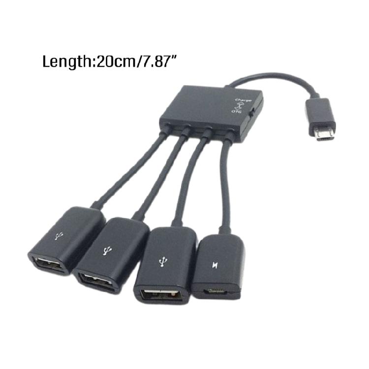 USB OTG Хаб с Переключением Зарядки 1 на 4 MicroUSB TypeC Зарядный Кабель Подключайте Несколько Устройств Одновременно
