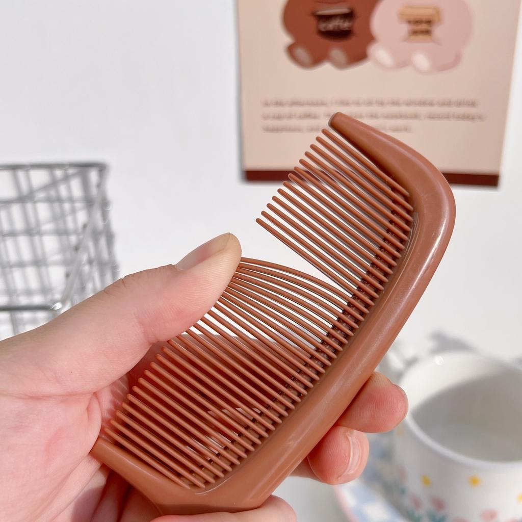 1pc Cute Cartoon Baby Hair Brush Milk Tea Color Comb Kawaii Bear Bunny Soft Handle Resin Comb for Little Girl Hair Accessories