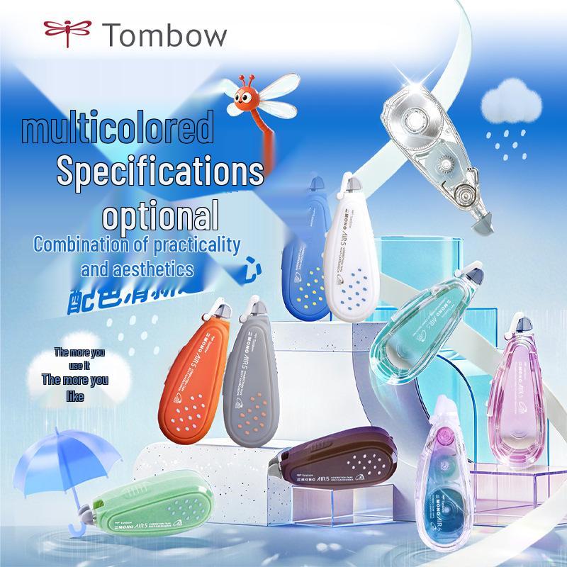 Стикер-корректор Tombow Dragonfly Silent Correction Tape Mono Air, Студенческая версия, Большой объем, Сменная кассета.