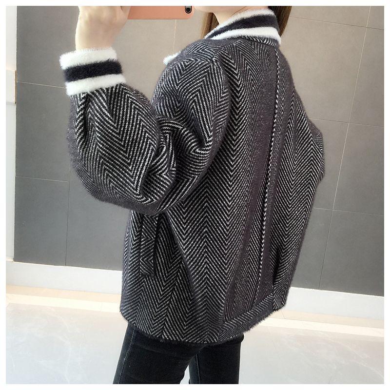 Новое осеннее бархатное пальто из искусственной норки, женское короткое сетчатое красное супер огненное пальто, маленький кардиган, женский толстый свободный