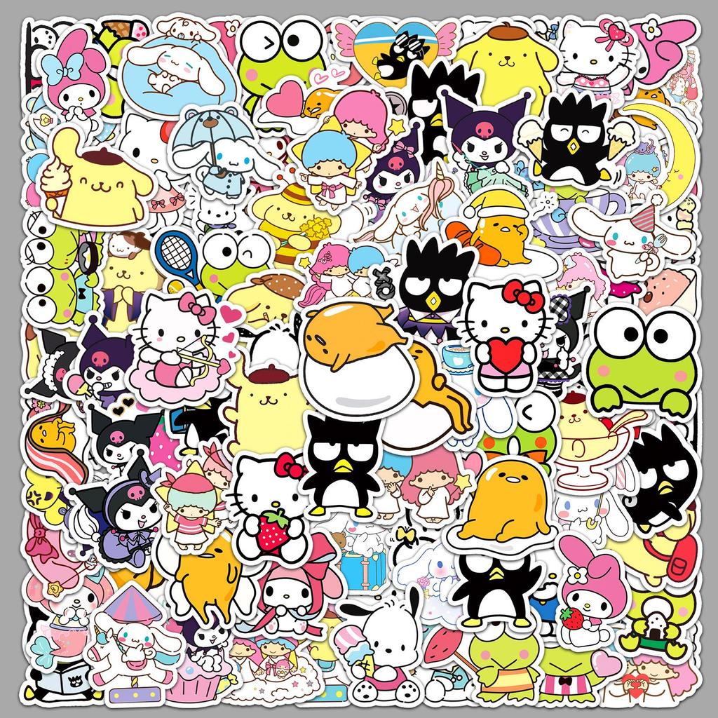 101 Милый Мультяшный Стикер Sanrio для DIY Декора - Дизайны Guka, Melody & Mochi для Бутылок с Водой и Чехлов для Телефонов