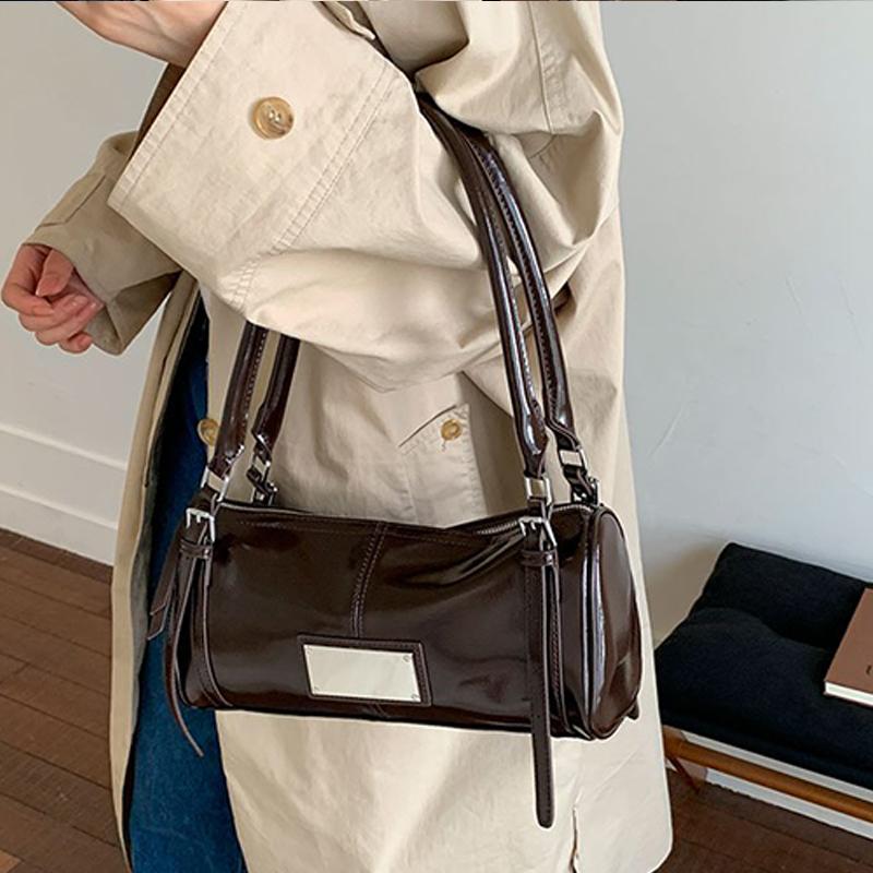 Fashion Brand Design Shoulder Bag Retro Versatile Handbag New Waxed Leather Niche Underarm Bag Korean-style Simple Commuter Bags