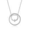 Natural Diamond Necklace Platinum Ring Double Ring Motif Natural Stone PT950 Day Christmas Anniversary Birthday Present Gift Wrapping Included