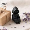 Halloween Ghost Statue 3D Printed Hooded Man Figurine, Spooky Shelf Aesthetic Room Decor Sitter, Party Desktop Decoration for Home Office PLA