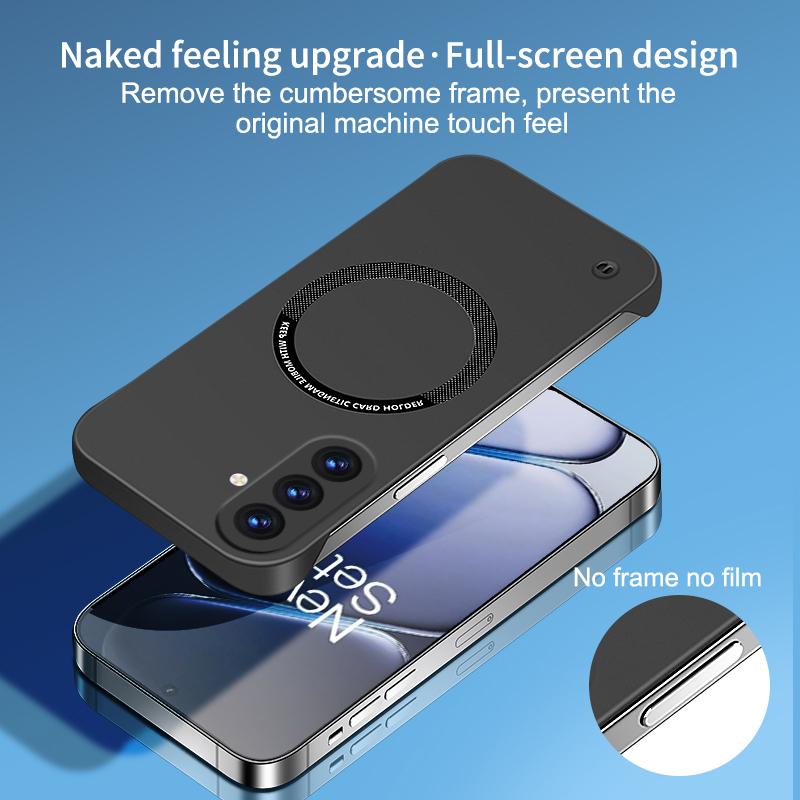Ультралегкий безрамочный магнитный чехол для Samsung Galaxy A17 A37 A57 S22 S23 S24 S25 S26 Ultra Plus Матовый жесткий чехол для телефона
