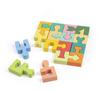 Wooden Puzzle, Wooden Building Blocks, Puzzle-Shaped Arrow Pieces, 16 Pieces, Montessori Educational Toy, Puzzle