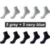 10Pairs/lot Men Bamboo Fiber Socks Casual Black White Business Anti-Bacterial Breatheable Male Sock High Quality Size 38-45