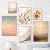 Bohemian style watercolor botanical art poster, neutral-toned floral canvas painting, home decor,bedroom/living room decoration