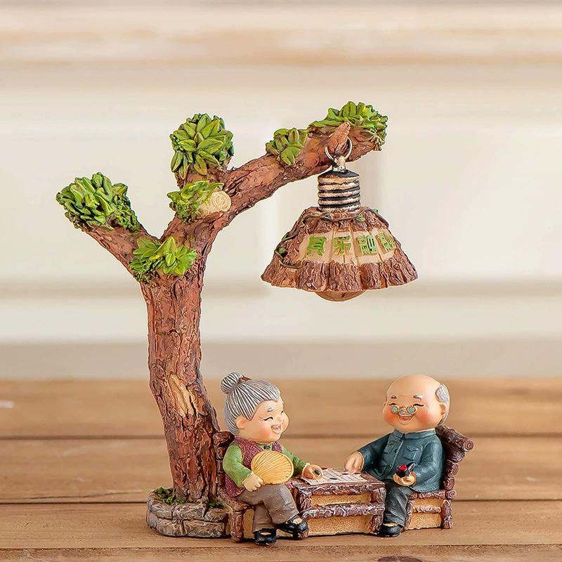 Статуя для пары на всю жизнь, пожилая годовщина, памятная статуя, скульптура из смолы, коллекция пар, украшение для рабочего стола на День святого Валентина, свадьба