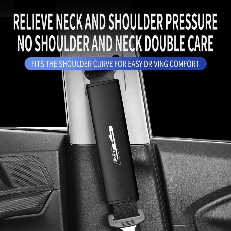 AANL1 Car Styling Seat Belt Cover Leather Seatbelt Shoulder Strap Protector Pads For KIA GT GTLINE car Accessories