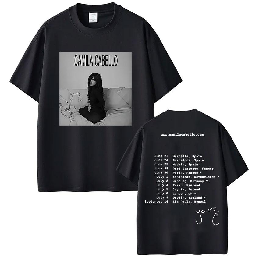 Camila Cabello Yours.C Tour 2025 T Shirt Unisex Women Summer Aesthetic Fashion T-shirt Tops 100% Cotton Oversized Tshirt Streetwear