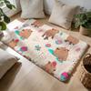 Cute Capybara Pattern Floor Mat Soft Flannel Absorbent Mat Non-Slip Rug Home Bedroom Bathroom