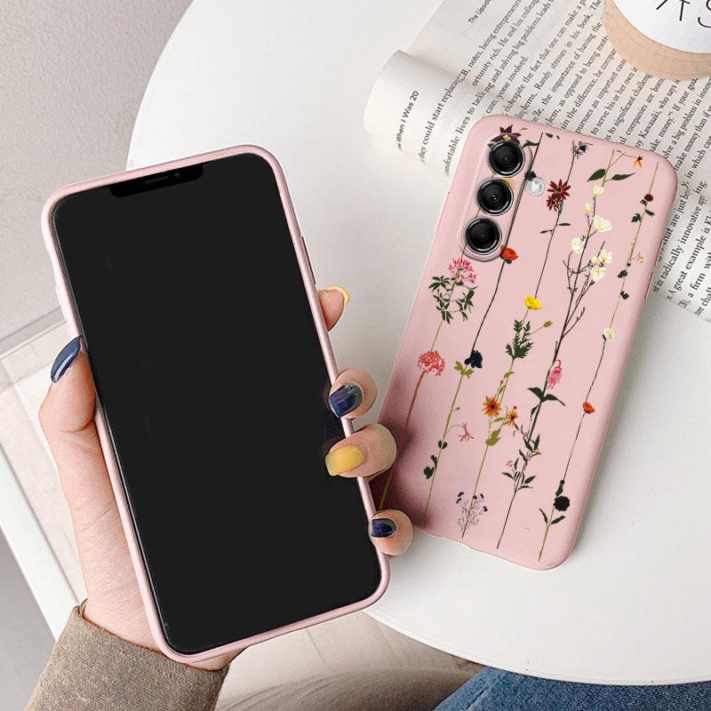 Чехол Funda Для Samsung Galaxy M14 M34 M54 5G Чехол Цветы Сердце Мультфильм Мягкий ТПУ Couqe Для Samsung M 14 Леопардовый Capa