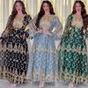 Arabic Embroidered Sticker Dress Muslim Party Banquet Robe