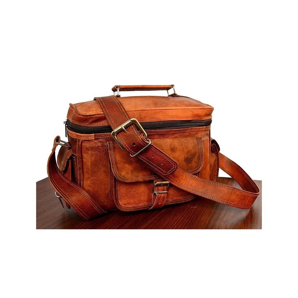All Camera Goat Brown Leather DSLR SLR Messenger Classic Bag Мягкая сумка-портфель