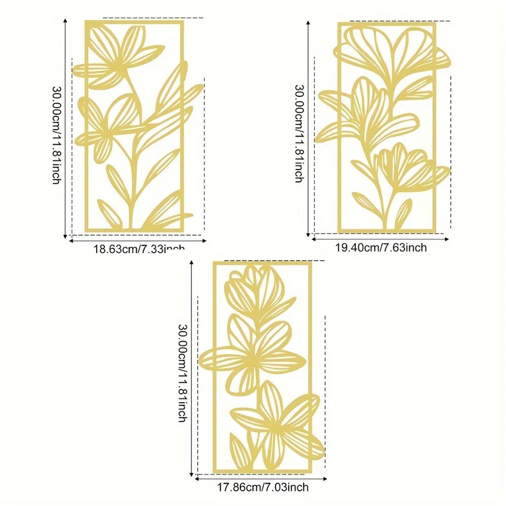 Golden Flower Wall Art - Elegant Floral Metal Décor for Bedroom and Living Room, Stylish Bed and Wall Decoration