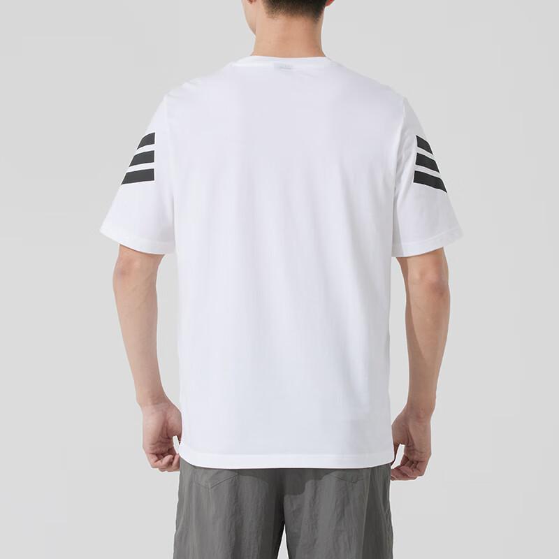 adidas Мягкая Удобная Дышащая Полосатая Футболка с Коротким Рукавом Мужские Топы Белая JD4880