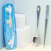 Lilpang Cinnamoroll All-Stainless Steel Spoon Clear Case Set, Mixed Colors, Spoon + Chopsticks + Case, 1 Set, Korean Popular Tableware