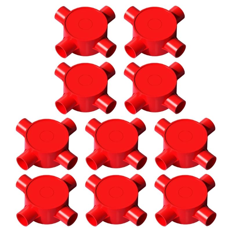 Electrical Junction Box With Cover 3/4 Way Junction Box Round Wire Box Connectors Conduit Splitter For Home Office Use