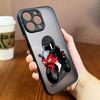 Мультяшная гонка на мотоциклах Матовый чехол для телефона для Apple iPhone 16 16E 15 14 13 12 11 Pro XR XS X 8 7 SE Plus Max Прозрачный жесткий Funda