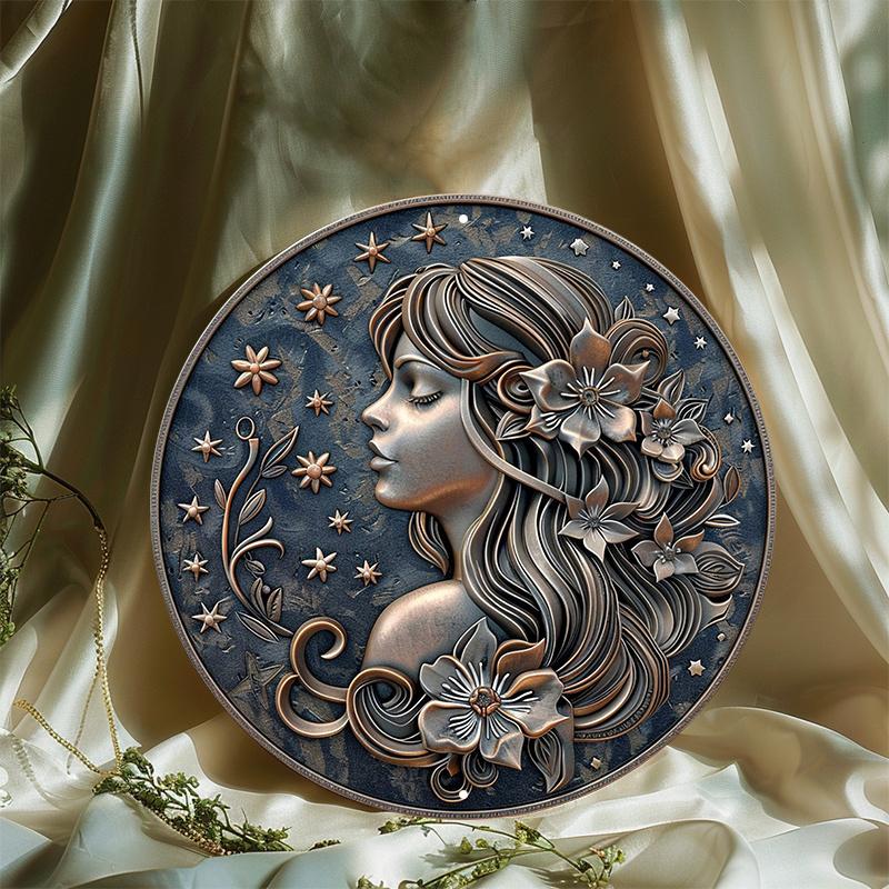 Знак зодиака Дева, деревянный настенный декор, круглый деревянный знак, устойчивый к погодным условиям, предварительно просверленные отверстия для легкого подвешивания