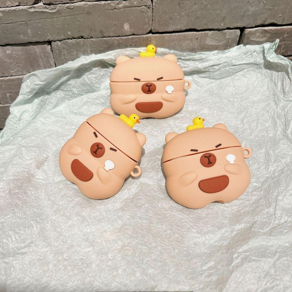 Anime 3D Capybara Headphone Protective Cover Protector Cartoon Case for AirPods 1 2 3 Pro/Pro2
