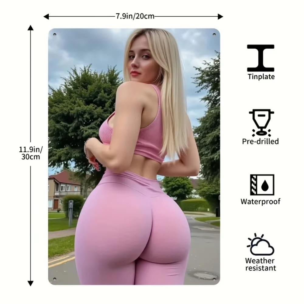 Винтажная жестяная табличка Настенное искусство Ретро пинап-женщина Металлический декор