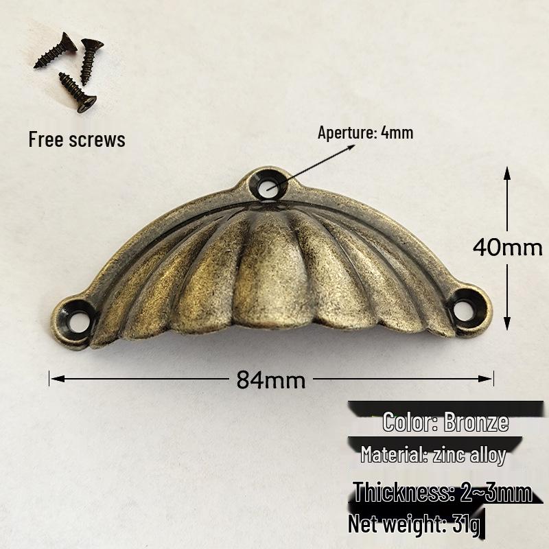 Antique Iron Round Shell Handle for Mini Cabinet Doors