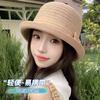 Летняя шляпа женская солнцезащитная шляпа-ведро темпераментная вязаная универсальная шляпа от солнца
