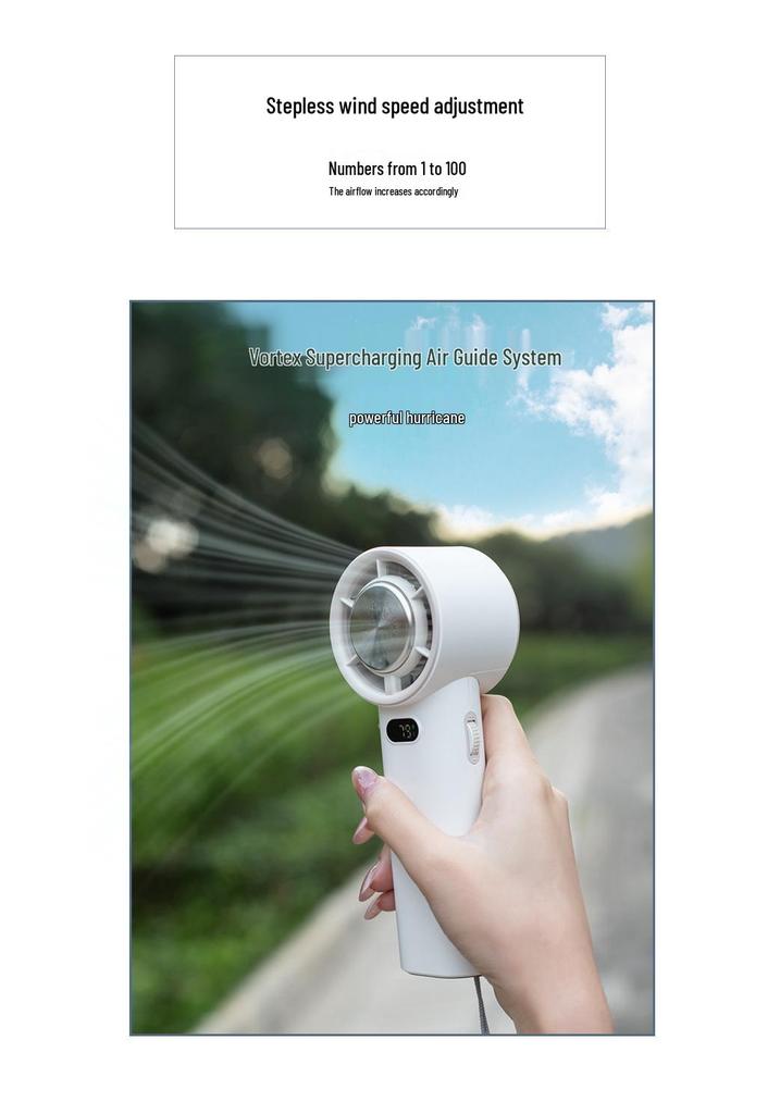 New Compact High-Speed Handheld Cooling Fan with USB for Outdoor Use