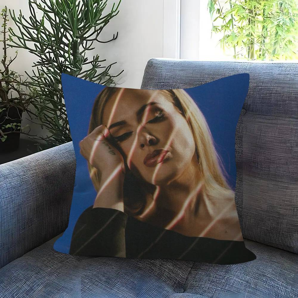 Singer Adele black Doublesided Printed pillow cover Short plush Suitable living rooms bedrooms sofas throw cushion cover