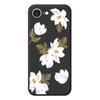 For iPhone 16e Case White Flower Pattern Printing Straight Edge TPU Phone Back Cover