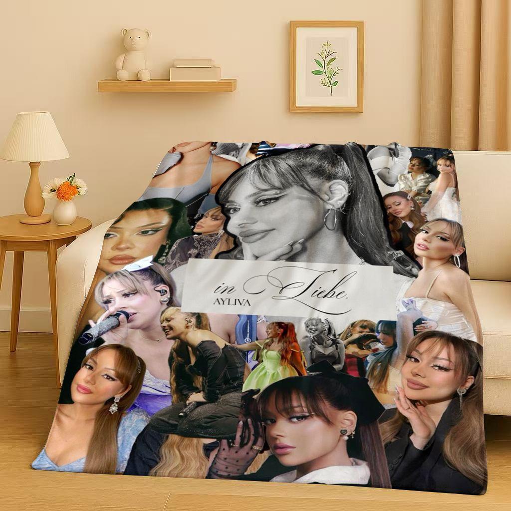 Fashion Pop Singer Ayliva Lieb Flannel Blanket,Ultra Soft Warm Plush Throw for Home Bedroom Bed Sofa Cover Kids Picnic Gift