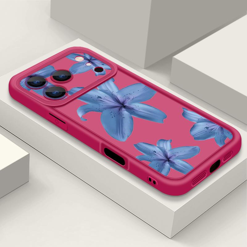 Синий узор лилии ТПУ чехол для телефона для iPhone 17 16e 15 16 Pro Max 14 16 Plus для iPhone Air 13 12 Pro Max 11 Мягкий силиконовый чехол