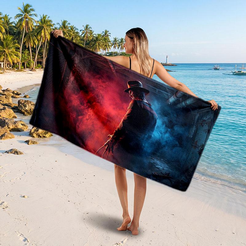 Large Beach TowelA Nightmare on Elm Street Freddy Krueger Soft Absorbent Towel Beach Bath Home Use