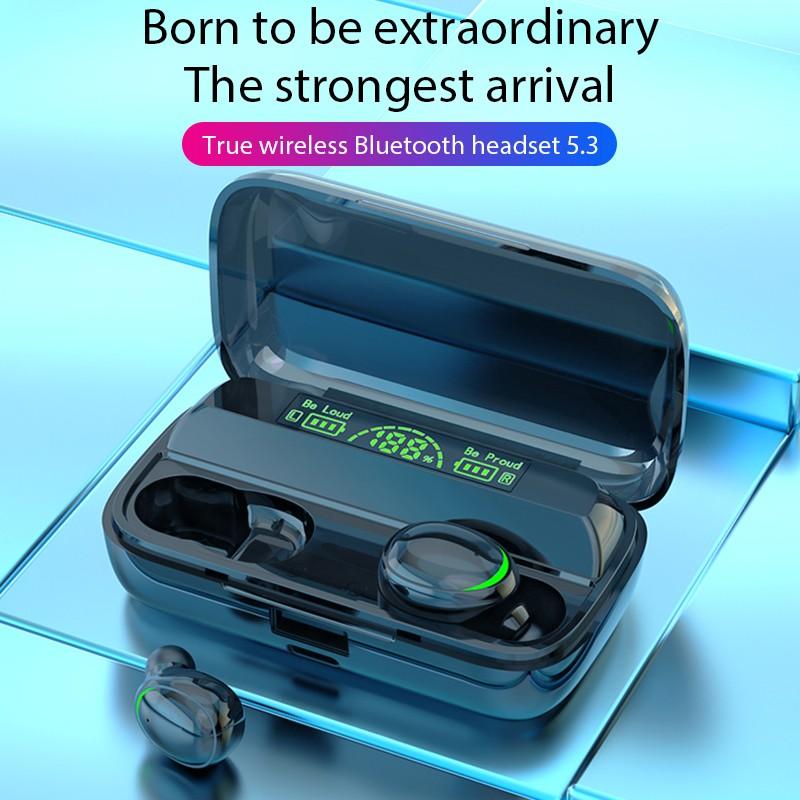 Новые беспроводные наушники Bluetooth V5.3 TWS Беспроводные наушники со светодиодным дисплеем и аккумулятором емкостью 1200 мАч, гарнитура с микрофоном