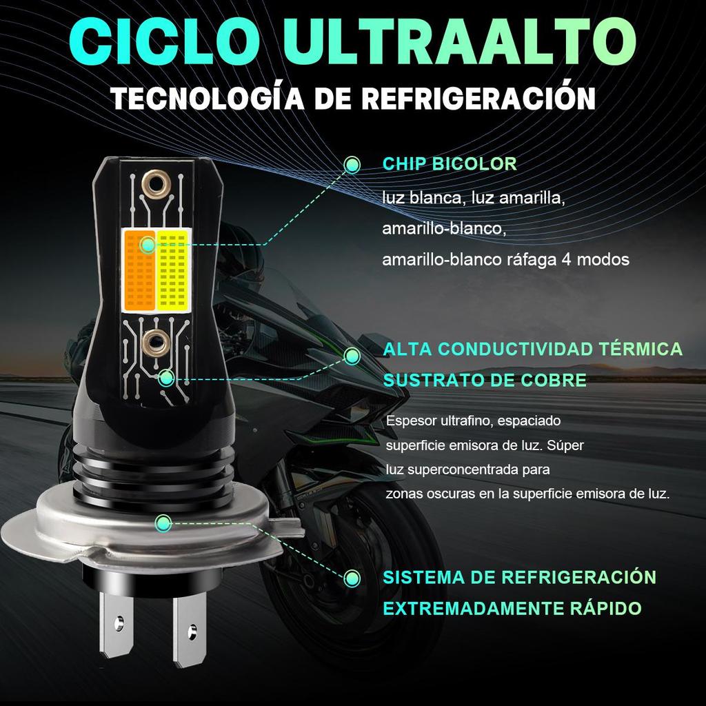 Car LED Headlights Direct Plug-In Integrated H7 White Yellow Strobe Fog Lights Motorcycle Equipment Accessories