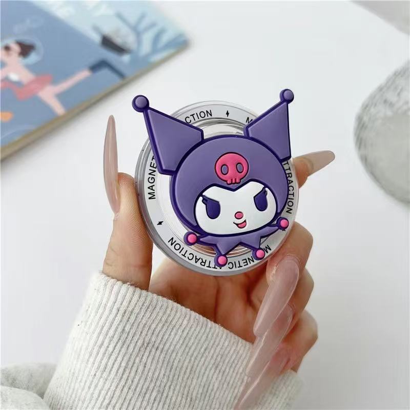 Kuromi магнитная подставка для телефона с подушкой безопасности, противоскользящая, мультяшная, милая, креативная, выдвижная, регулируемая, настольная, для ленивых, подарок для девочек