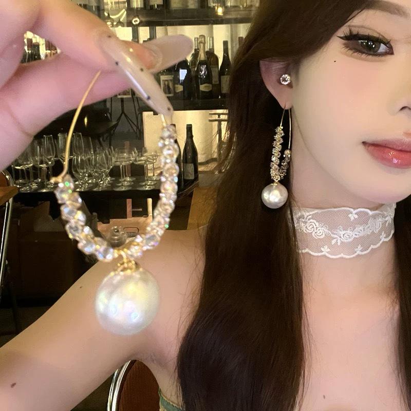 Французские серьги-кисточки с геометрическими жемчужинами из серебряной иглы - Роскошные модные серьги с высококлассным дизайном