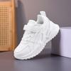 Маленькие белые туфли детские спортивные туфли 2025 весна и осень новые кампусные кроссовки кожаная поверхность нескользящая мягкая подошва повседневная обувь тренд
