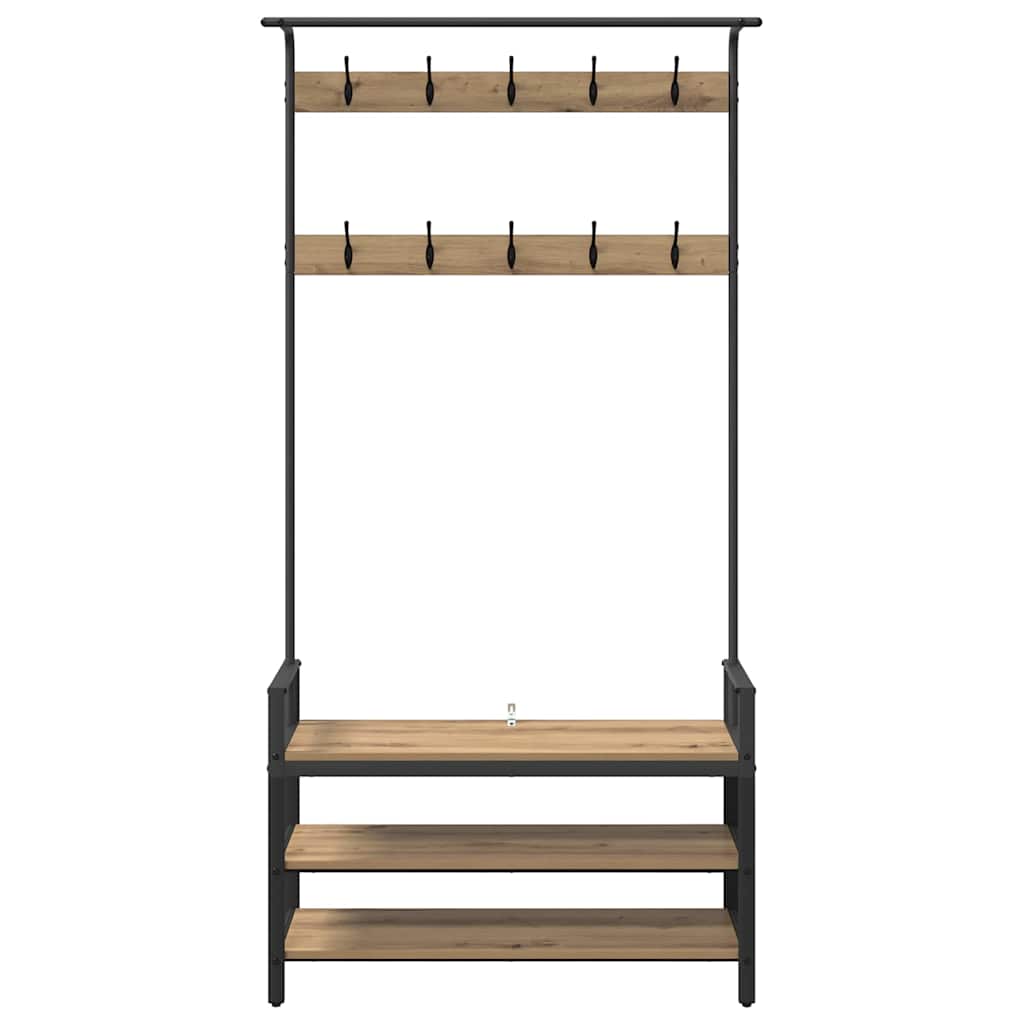 Artisan Oak Coat Stand 95 x 34 x 184 cm Wood Based Material