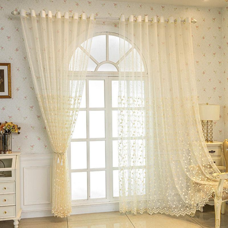 Вышитый свет Роскошный экран для окна Спальня Гостиная Балкон Прозрачный экран Солнцезащитный экран Водорастворимая вышитая марля Мечта Шейдинг