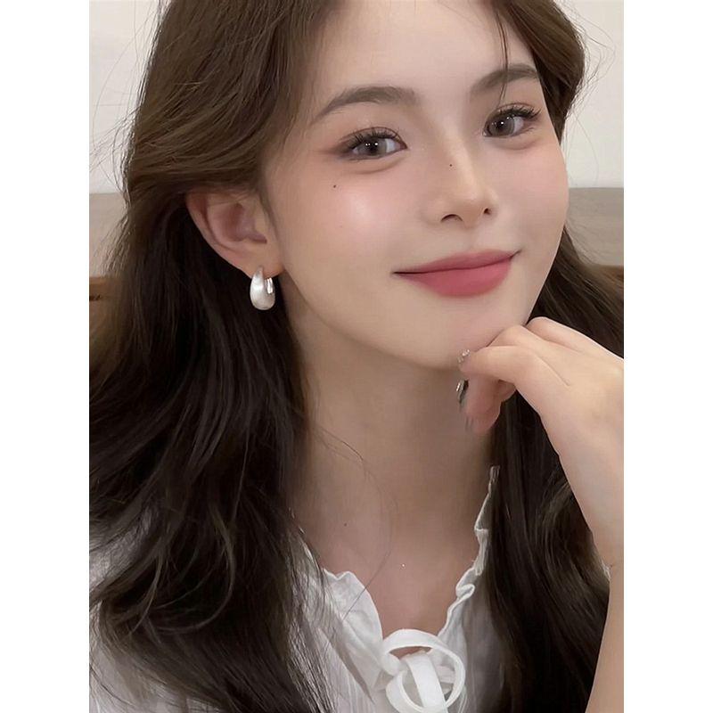 INS Copper Fashion Fancy Water Drop Female Silver Earrings