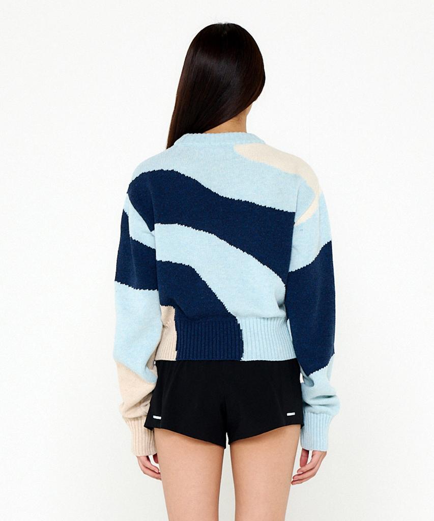 Bb' BENETTON Rhythmic Knit Pullover (Sky Blue)