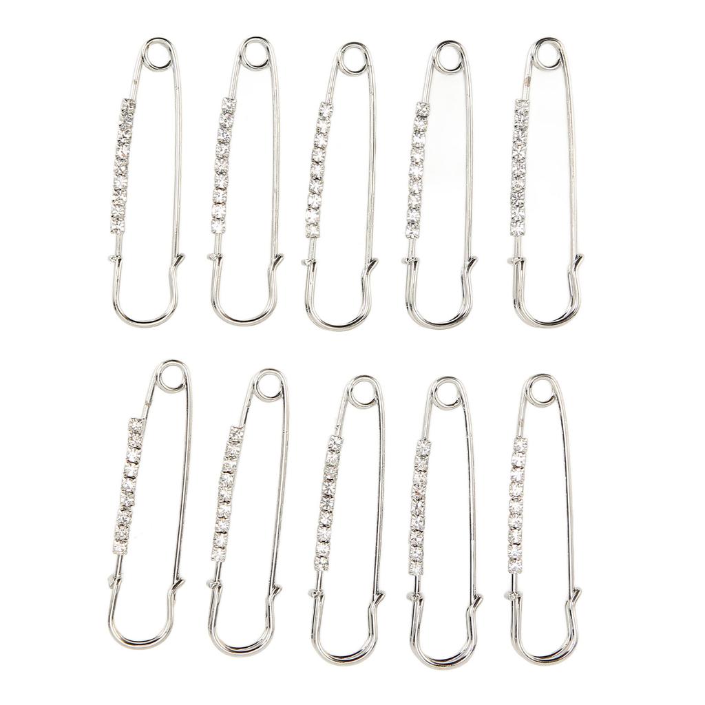 10 шт. броши со стразами в виде булавок для женщин в стиле ретро, элегантные, легко подходящие английские булавки для свитера