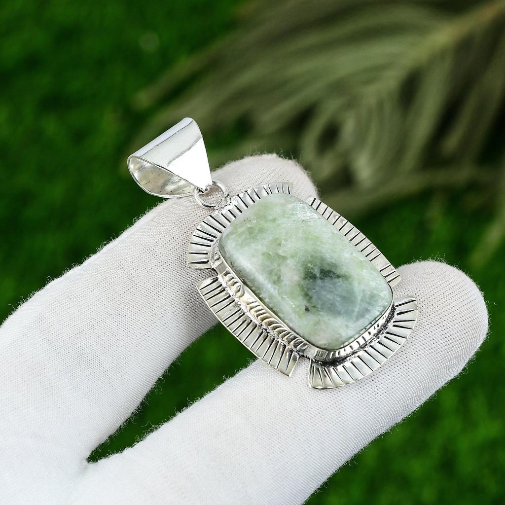 Radiant Natural Aquateen Bezel Engagement Mother Pendant Jewelry Sterling Silver